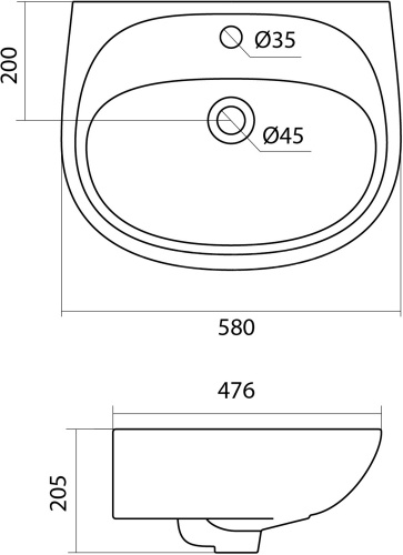 картинка Раковина Santek Анимо 1WH110508 от магазина Сантехстрой