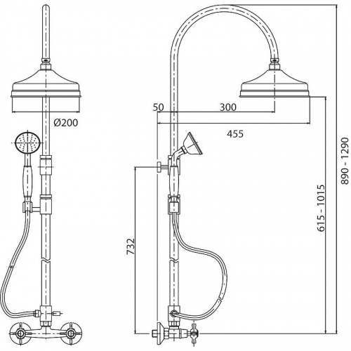 картинка Душевая система Cezares Lord LORD-CD-03/24-M Золото 24 карат от магазина Сантехстрой