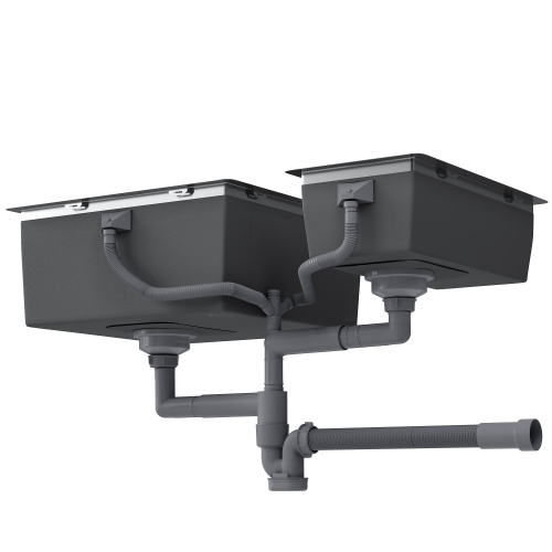 картинка Сифон для двучашевой кухонной мойки БЕЗ ВЫПУСКА Reflexion Part RX9002PT от магазина Сантехстрой