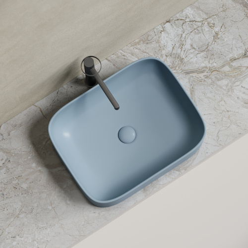 картинка CN6052MHL Умывальник чаша накладная прямоугольная (цвет Серо-Голубой Матовый) Element 505*380*150мм от магазина Сантехстрой