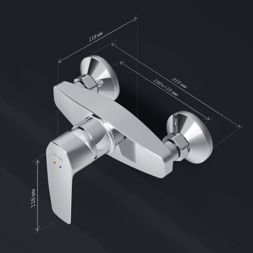фото f90a20000 gem, смеситель для душа, хром, шт.