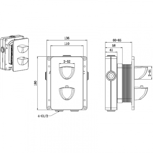 фото смеситель для душа allen brau infinity 5.21116-00 с термостатом хром