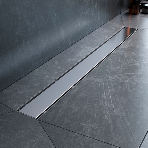 картинка W02SC-U11-080-04SB PrimeFlow Трап для душа линейный универс затвор Tile 80см цвет сталь мат от магазина Сантехстрой