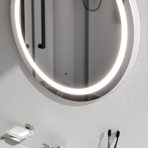картинка M85AMOX0601WG Универсальное зеркало с контурной LED-подсветкой, ИК- сенсором, круглое, 60 см от магазина Сантехстрой