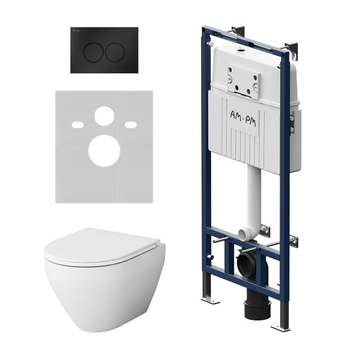 картинка IS100138.701700 Инсталляция MasterFit с клав L черн мат с подвес унит Spirit V2.0 FlashClean с сид м от магазина Сантехстрой