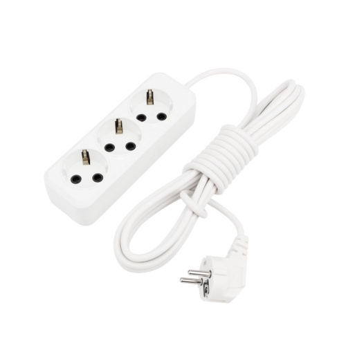 картинка Удлинитель REXANT 3 гнезда,  5 м,  3х1.0 мм²,  с/з,  белый (Сделано в России) от магазина Сантехстрой