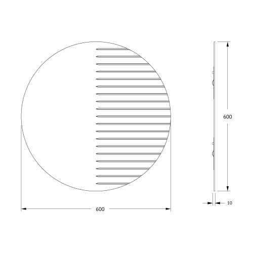 картинка Зеркало с гравировкой (Ø60 cm) (EVOFORM) от магазина Сантехстрой