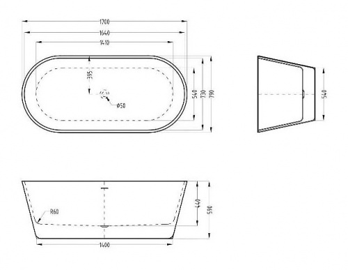 картинка Ванна Art&Max AM-520-1700-790 170х79 см, акрил от магазина Сантехстрой