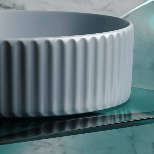 картинка CN6057MHL Умывальник чаша накладная круглая (цвет Серо-Голубой Матовый) Element 360*360*115мм от магазина Сантехстрой