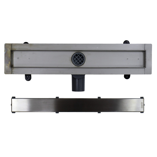 картинка Душевой лоток AZARIO CERAMIC 500 мм, боковой слив D50, нержавеющая сталь, двухсторонняя решетка с возможностью монтажа "под плитку" (AZPP01-50 Ceramic) от магазина Сантехстрой