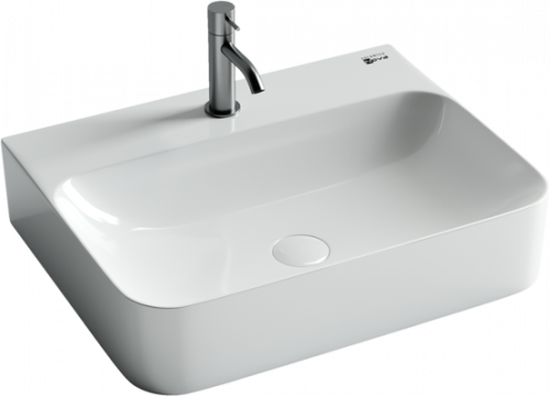 картинка CN2001 Раковина подвесная AURA 605*470*135мм с 1 отв. для смесителя без перелива от магазина Сантехстрой