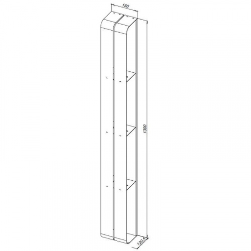 картинка Металлическая полка Aquanet Магнум 15х130 302227 Черная матовая от магазина Сантехстрой