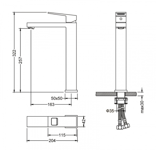 картинка Раковина Sanita Luxe Best 85, белая (BST85SLWB01) от магазина Сантехстрой