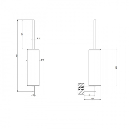 картинка GESSI Origini Ершик настенный белый/Brushed Brass PVD от магазина Сантехстрой