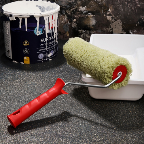 картинка Валик полиакрил зеленый,  ворс 18 мм,  ширина ролика 180 мм,  Ø 42 мм,  бюгель 6мм,  d 42 мм REXANT от магазина Сантехстрой