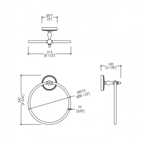 картинка Devon DOROTHY кольцо полотенцедержатель настенный, держатель цвет: золото светлое/белый от магазина Сантехстрой