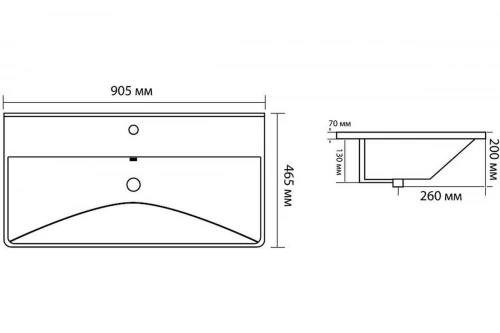 картинка Накладная керамическая раковина Aquanet Ирис 905х465х205 мм, черный матовый 00329250 от магазина Сантехстрой