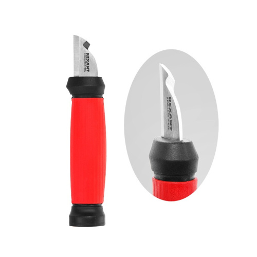 картинка Нож монтажника,  нержавеющая сталь,  двухсторонняя заточка,  лезвие 33 мм REXANT от магазина Сантехстрой