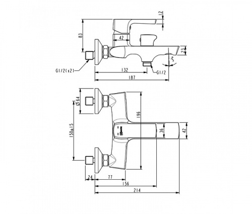 картинка Смеситель для ванны Lemark Ursus (LM7214BL) от магазина Сантехстрой