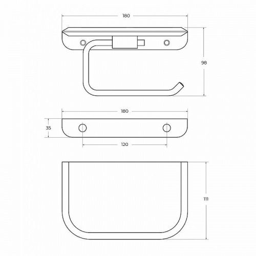 картинка Держатель туалетной бумаги Cezares Liner LINER-PHM-01 с полкой Хром от магазина Сантехстрой