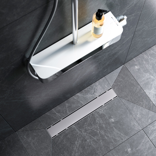картинка W02SC-U11-050-04SB PrimeFlow Трап для душа линейный универс затвор Tile 50см цвет сталь мат от магазина Сантехстрой
