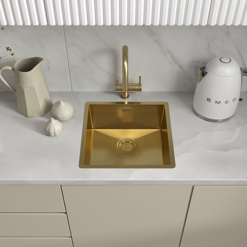 картинка Кухонная мойка Reflexion Como RX2044GD брашированное золото от магазина Сантехстрой