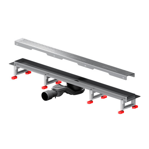 картинка W01SC-P11-080-01SB MasterFlow Трап для душа линейный универс затвор Cut Gradient 80см цвет сталь мат от магазина Сантехстрой