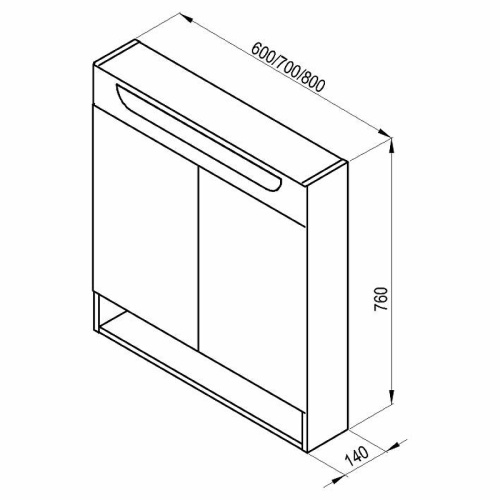 картинка Зеркальный шкаф Ravak MC Classic II 60 X000001469 с подсветкой Белый глянцевый от магазина Сантехстрой