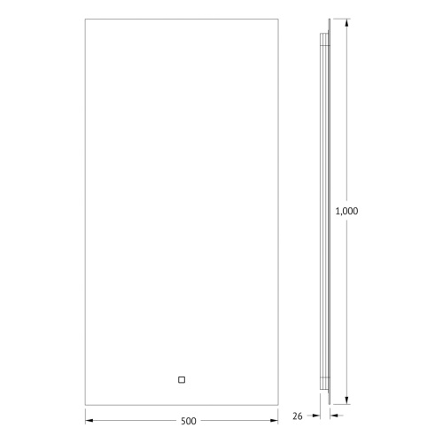 картинка Зеркало с фацетом и LED-подсветкой настенное GLOW DEFESTO 50x100 см, DF 2505S от магазина Сантехстрой