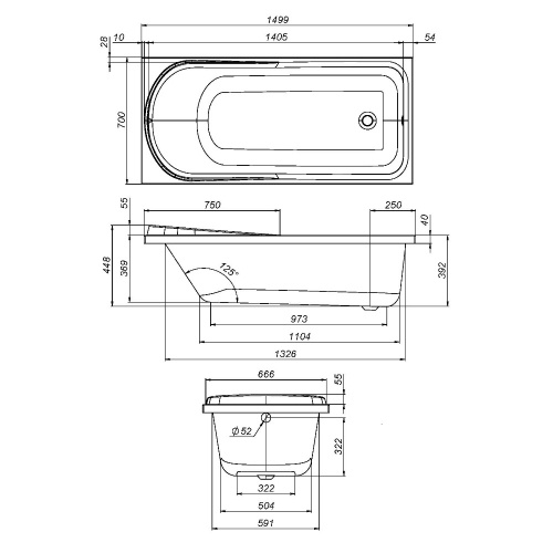 картинка W80A-150-070W-P Like, панель фронтальная для ванны Like A0 150х70 см, шт от магазина Сантехстрой