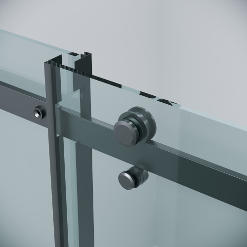 картинка Дверь в нишу Grossman Classic 100.K33.04.100.21.00 (100х195) черный матовый,стекло прозрачное,раздвижная, 1 место от магазина Сантехстрой