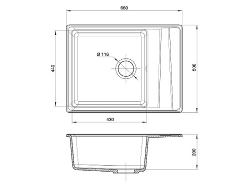 картинка Кухонная мойка GranFest Level GF-LV-660L Черная от магазина Сантехстрой