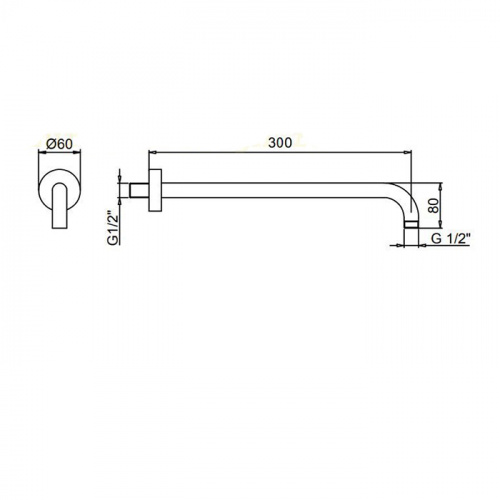 картинка Fantini Nostromo Кронштейн настенный для верхнего душа 30см, цвет: хром от магазина Сантехстрой