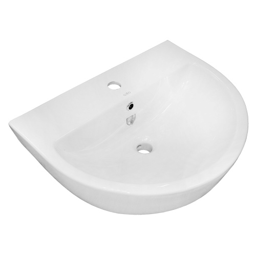 картинка Раковина с полупьедесталом Creo Ceramique RENNES 600х455х500 керамика, белый глянцевый (RE3000+RE3050) от магазина Сантехстрой