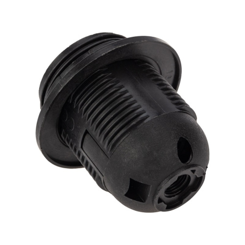 картинка Патрон пластиковый термостойкий подвесной с кольцом Е27, черный REXANT от магазина Сантехстрой