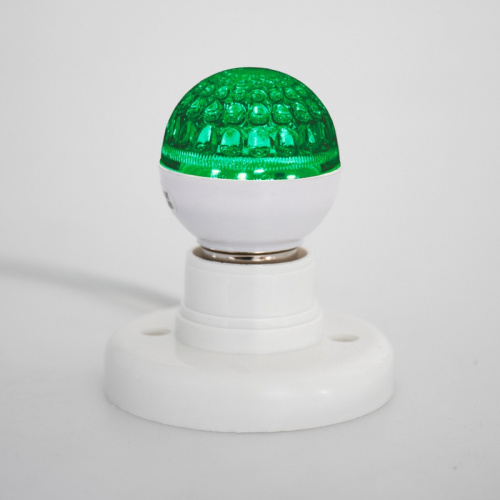 картинка Лампа шар e27 10 LED Ø50мм зеленая 24В (постоянное напряжение) от магазина Сантехстрой