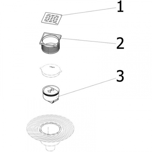 картинка Душевой трап Viega Trap 4936.3 583224 с решеткой Нержавеющая сталь от магазина Сантехстрой