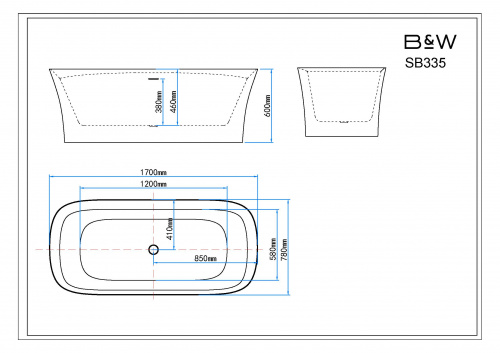 картинка Акриловая ванна Black&White SB335 от магазина Сантехстрой
