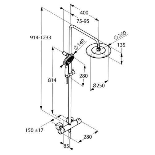 картинка Душевая система Kludi Freshline 670920500 от магазина Сантехстрой