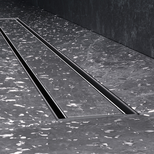 картинка W01SC-U11-090-04SB MasterFlow Трап для душа линейный универс затвор Tile 90см цвет сталь мат от магазина Сантехстрой