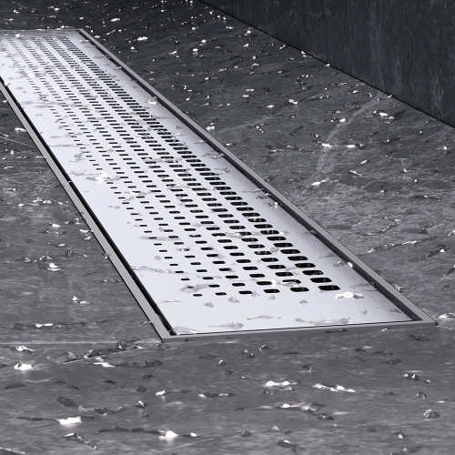 картинка W02SC-P11-080-01SB PrimeFlow Трап для душа линейный универс затвор Cut Gradient 80см цвет сталь мат от магазина Сантехстрой