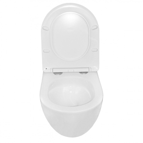 картинка Унитаз подвесной Azario Trevi 495х360х390 безободковый, слив "ТОРНАДО", в комплекте с сидением микролифт, белый (AZ-0093UQ3) от магазина Сантехстрой