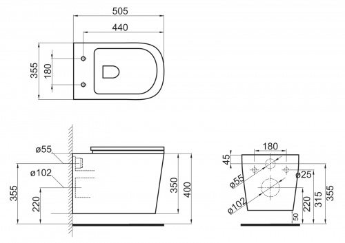 картинка Унитаз подвесной безободковый BelBagno VENETO от магазина Сантехстрой