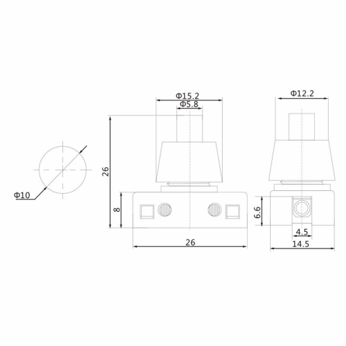 картинка Выключатель-кнопка 250V 2А (2с) ON-OFF белый (PBS-17A) (для настольной лампы) REXANT от магазина Сантехстрой