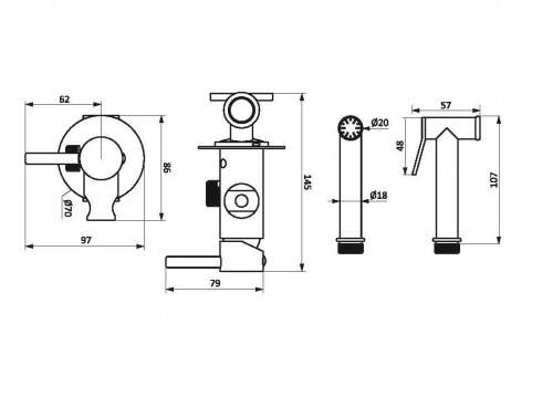 фото 217000000 option монтируемый в стену смеситель, черный