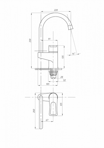 картинка Смеситель для кухни ПСМ psm-384-017 Хром от магазина Сантехстрой