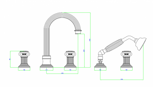 фото смеситель на борт ванны cezares olimp-bvd-03/24-sw