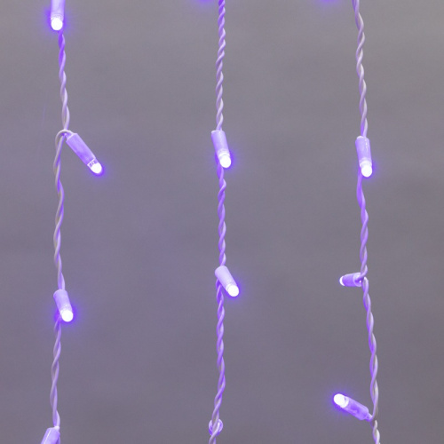 картинка Гирлянда светодиодная Бахрома (Айсикл),  4,8х0,6м,  176 LED СИНИЙ,  белый ПВХ,  IP65, эффект мерцания,  230В NEON-NIGHT (нужен шнур питания 303-500-1) от магазина Сантехстрой