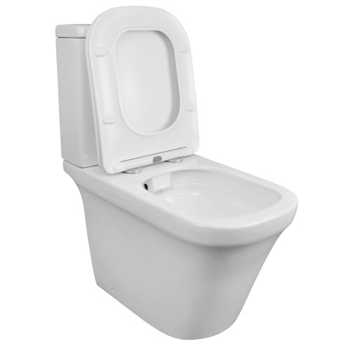 картинка Унитаз напольный Azario Candy 370х620х780 безободковый, в комплекте с бачком и сиденьем микролифт (AZ-1503B) от магазина Сантехстрой