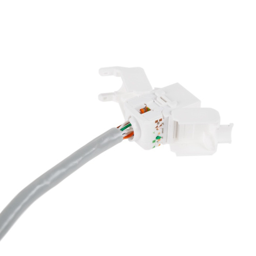 картинка Модуль Keystone Jack RJ-45(8P8C) UTP,  CAT 6, тип 180 градусов,  самозажимной,  белый REXANT от магазина Сантехстрой
